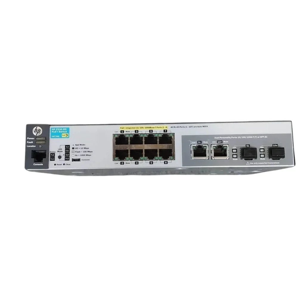 HP Aruba J9774A 2530-8G 8 Port POE+ Gigabit Switch *No AC Adapter*